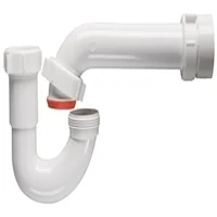 1-1/2 in White PVC P-Trap with 1-1/2 in Inlet and Outlet