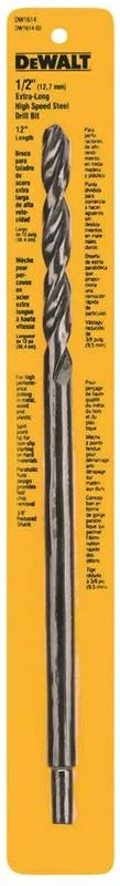 1/2 in Black Oxide HSS Parabolic Extra-Long Drill Bit, Split Point
