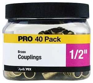 1/2 in Brass PEX Barb x Barb Coupling (40-Pack)