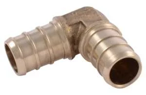 1/2 in x 1/2 in 90 Degree PEX Barb Elbow Lead-Free Brass 25 Pack