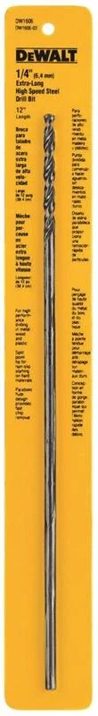 1/4 in x 12 in Extra-Long HSS Black Oxide Drill Bit, Split Point