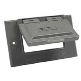1-Gang Horizontal Gray GFCI Outlet Cover