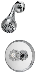 1-Handle Chrome Shower Faucet Set with Showerhead, 1.75 GPM