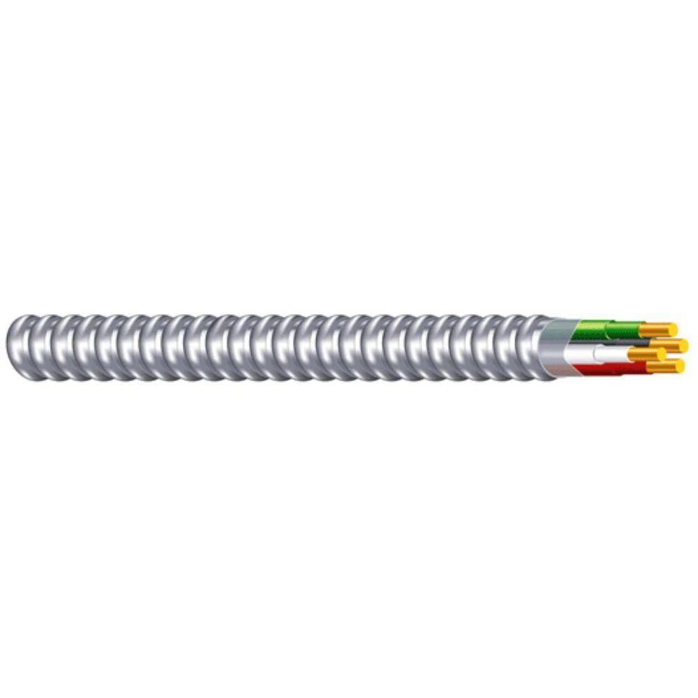 10 GA.STRANDED COPPER 3 CONDUCTOR WITH GROUND METAL CLAD CABLE (250FT COIL)