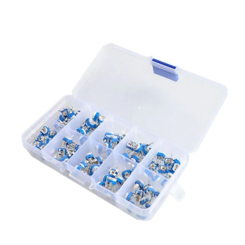 100pc Trim Trimmer Potentiometer Kit RM065 Adjustable Resistors 500 Ohm - 1Meg.