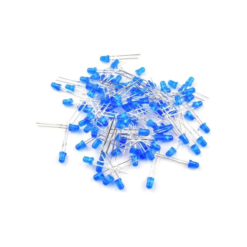100pk 3mm Blue Super Bright Diffused LED