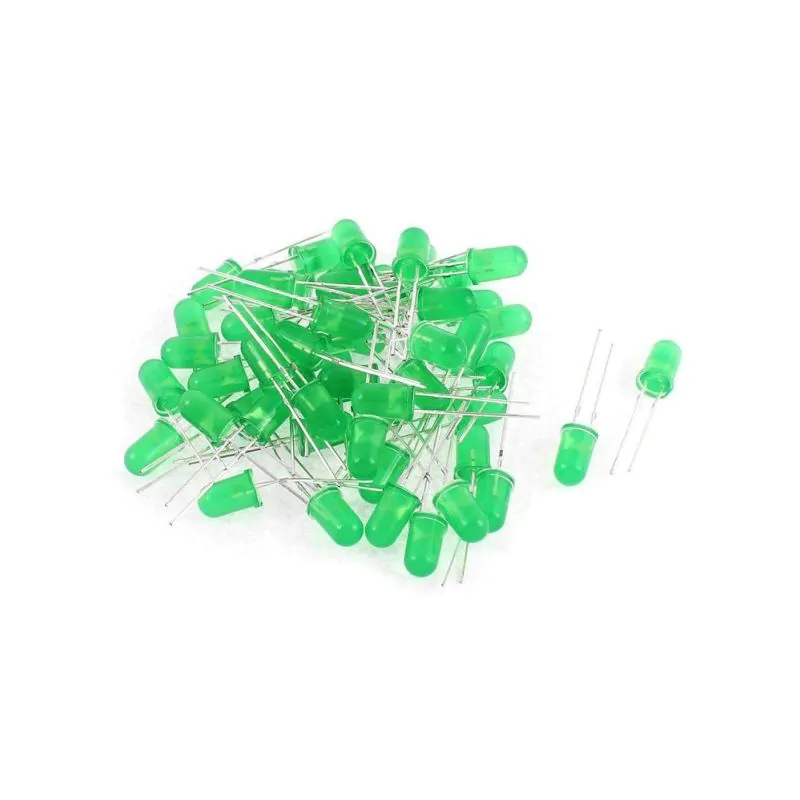 100pk 5mm Green Super Bright Diffused LED