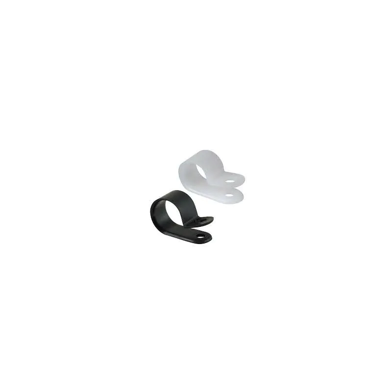 100PK Cable Clamp,BLACK,1/4 inch bundle dia., #10 screw