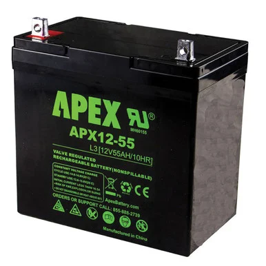 12 Volt Battery Deep Cycle Replacement Rechargeable Battery, Sealed Lead Acid, 55 Ah, for Boar Cart