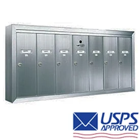 1250 Series 7-Door Aluminum Vertical Mailbox - Surface Mount