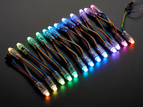 12mmDiffused Thin Digital RGB LED Pixels (Strand of 25) - WS2801