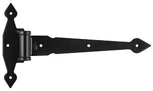 13 in Black Steel T-Hinge, 100 lb, Screw Mount