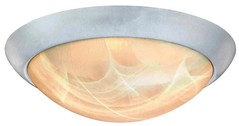 13 in White LED Ceiling Light Fixture, Alabaster Glass, 15W