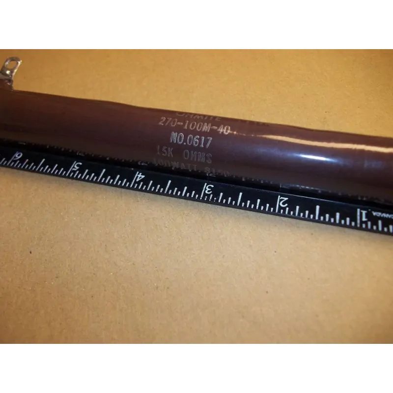 15000 Ohm 15K OHM 100 Watt Power Resistor, 6.5 inch X 3/4 inch OHMITE 270-100M-40 0617
