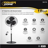 18 in Stand Fan with Remote Control, 3-Speed, Black