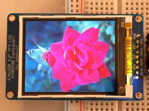 2.2" 18-bit color TFT LCD display with microSD card breakout - HX8340BN