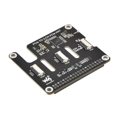 2-Ch PCIe FFC Adapter Board For Raspberry Pi 5, Supports Stacking Multiple PCIe HATs