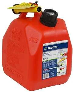 2 Gallon Red Polypropylene Gas Can with Molded Handle