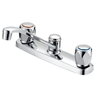 2-Handle Chrome Kitchen Faucet, 8 in. Centers, 1.8 GPM