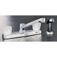 2-Handle Kitchen Faucet with Side Spray, Chrome, 8 in. Centers