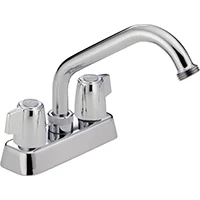 2-Handle Laundry Faucet Chrome 6-3/16 in Spout 4 in Centerset