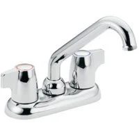 2-Handle Laundry Faucet, Chrome, 6-5/8 in Spout Height