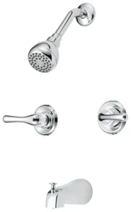 2-Handle Tub and Shower Faucet, Chrome Finish