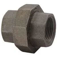 2 in Black Malleable Iron Ground Joint Pipe Union, 150 PSI Threaded