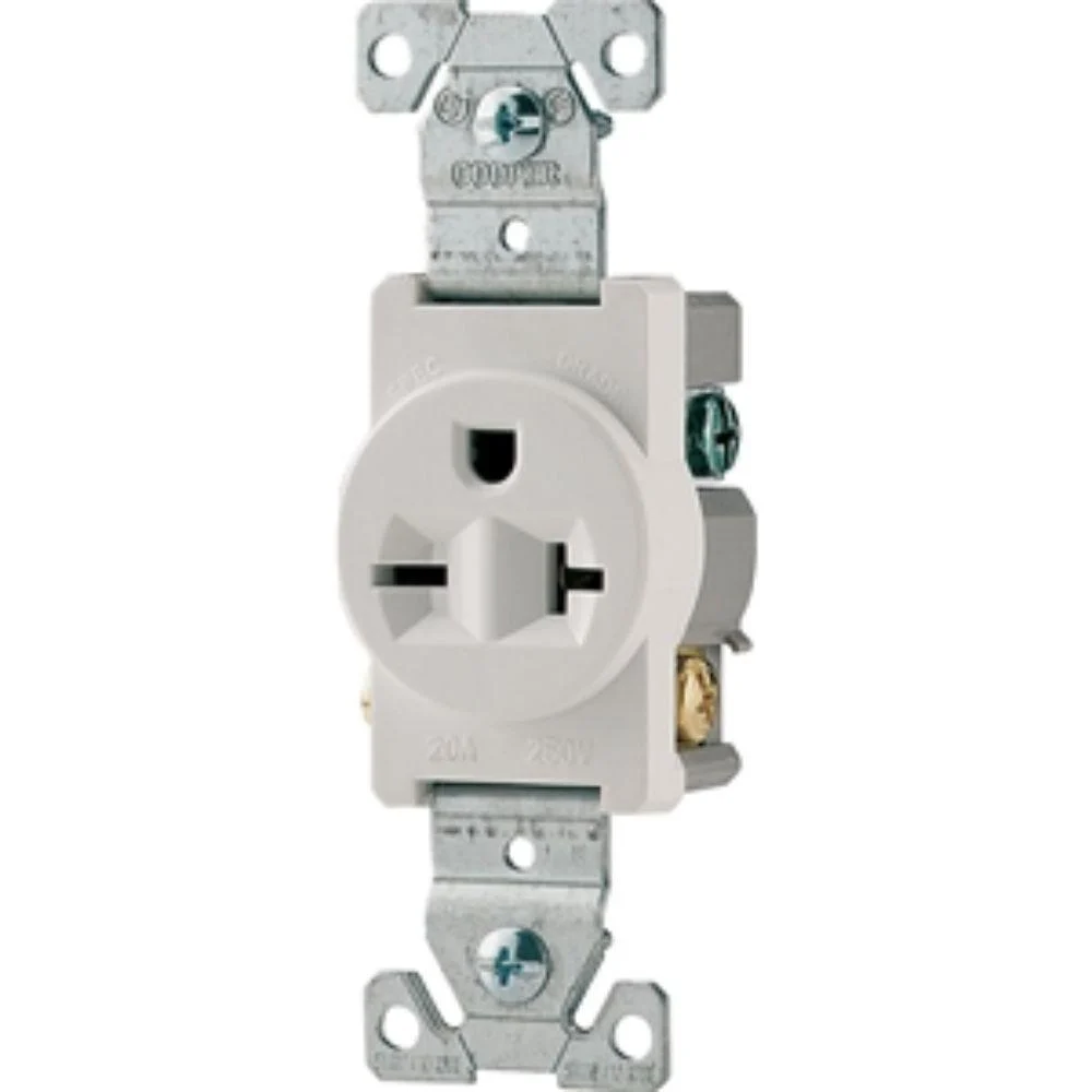20AMP 250V WHITE SINGLE RECEPTACLE