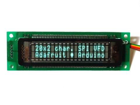 20x2 Character VFD (Vacuum Fluorescent Display) - SPI interface - 20T202DA2JA