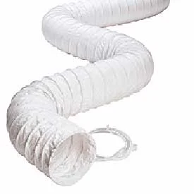 218 Flexible White Vinyl Duct, 4 inch x 20 foot