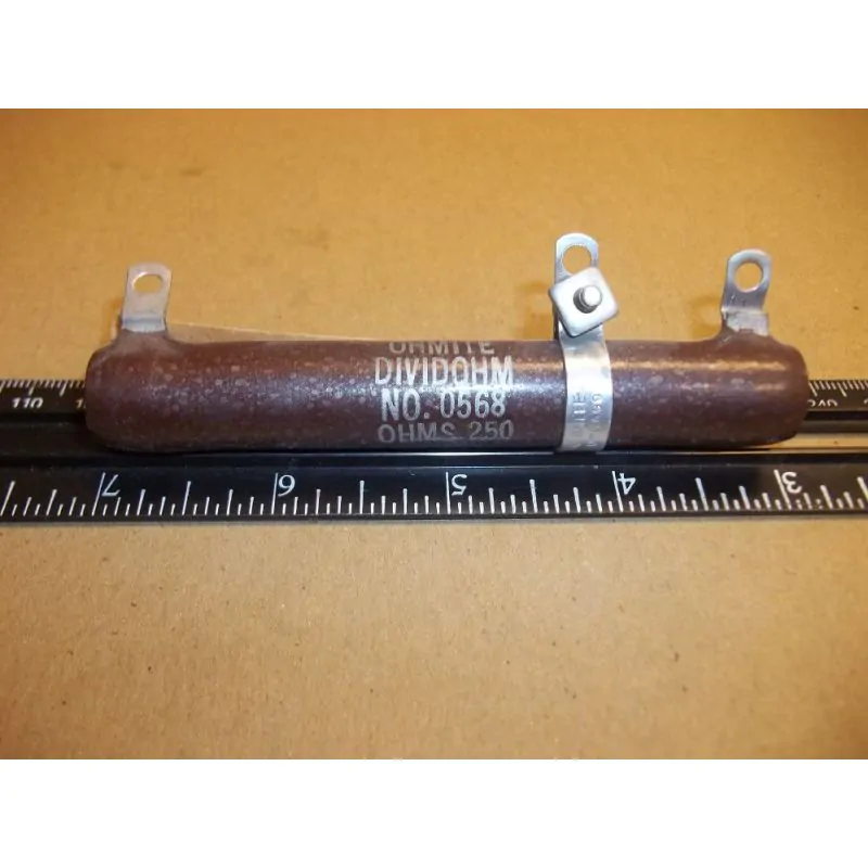 250 Ohm 50 Watt ADJUSTABLE Power Resistor, 4 inch x 5/8 inch OHMITE 0568