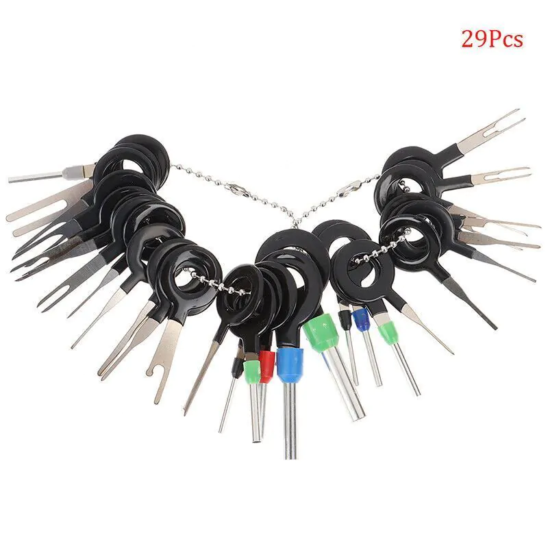 29PC Terminal Removal Tool Wiring Connector Extractor Puller Release Pin Contact Extraction Kit Set