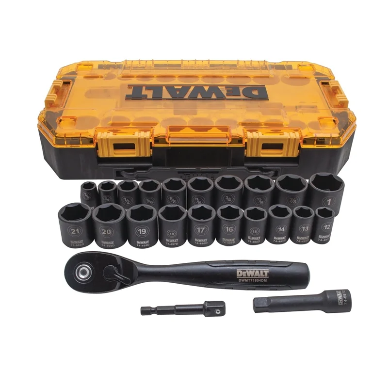 3/8 in Drive Deep Impact Socket Set 23-Piece Black Oxide