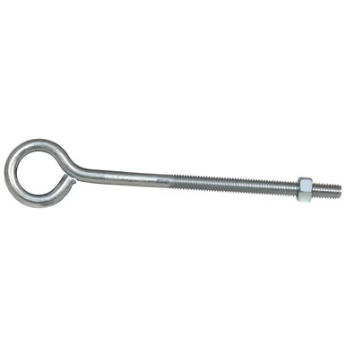 3/8 in x 8 in Eye Bolt With Nut, Zinc Plated