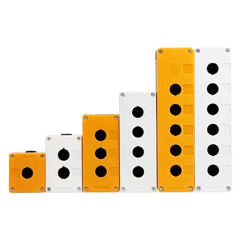 3 Hole, 22mm, Waterproof, Equipment Button Switch Control Box, Yellow