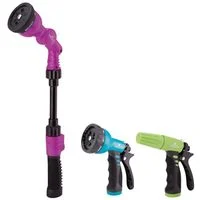 3-Piece Garden Spray Nozzle and Wand Set, Plastic (6 & 9 Pattern)