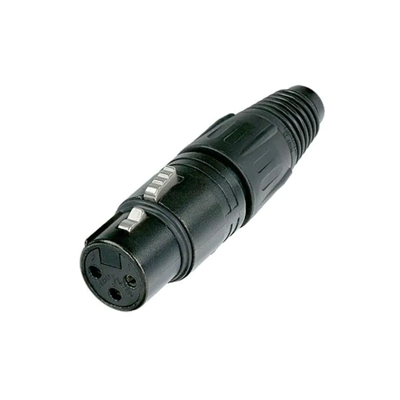 3 PIN FEMALE XLR INLINE CONNECTOR BLACK