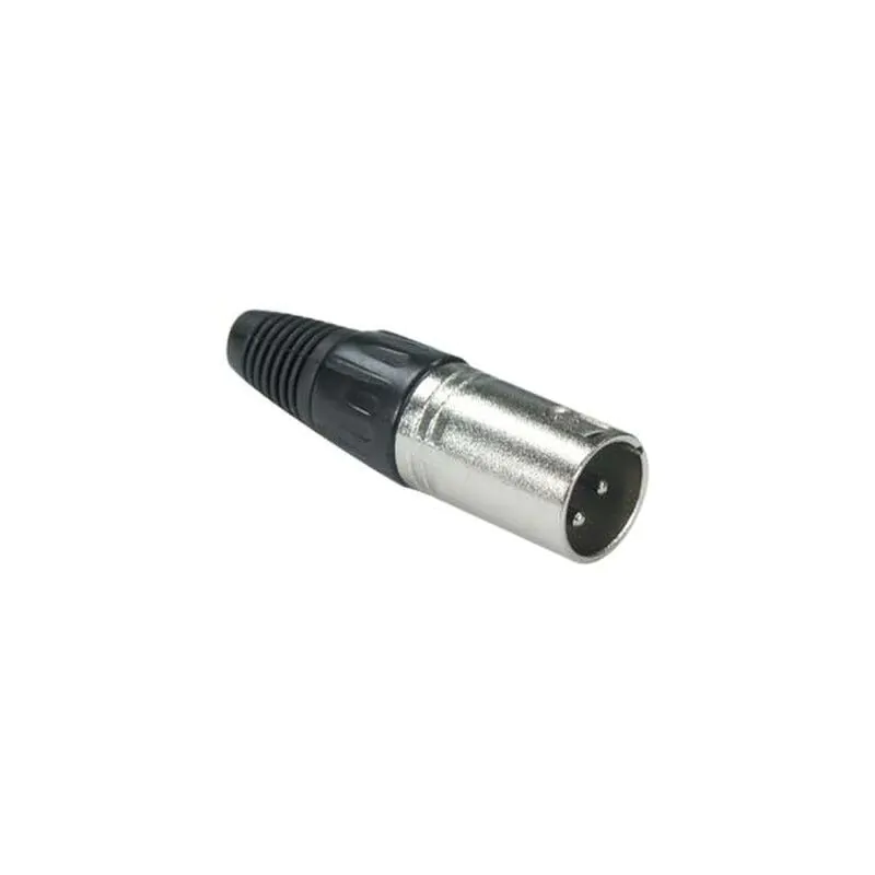 3 PIN MALE XLR INLINE CONNECTOR SILVER