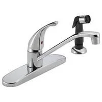 Single-Handle Kitchen Faucet with Side Spray, Chrome, 5-1/8 in Spout