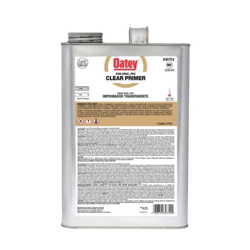 30754 OATEY Clear PVC Primer, NSF Listed, 1 Gallon