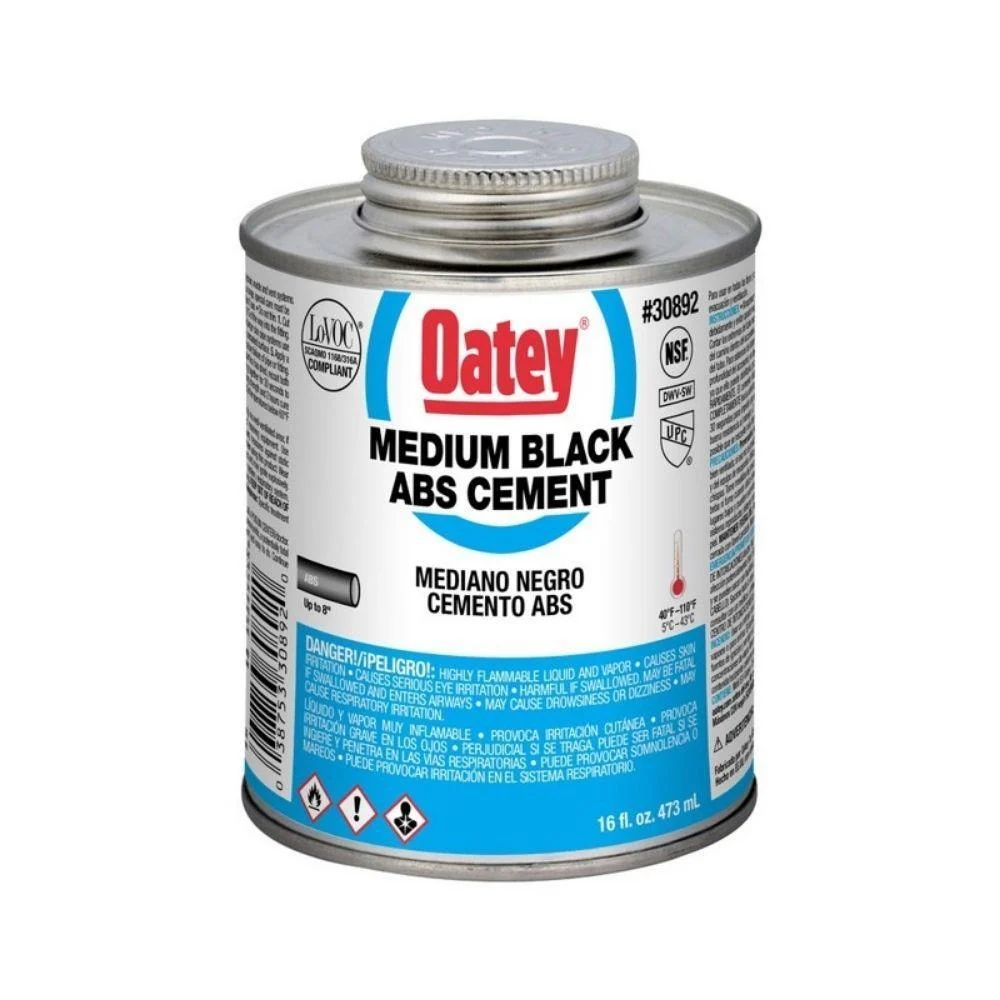 30892 OATEY ABS Medium-Bodied Black Cement, 16 oz.