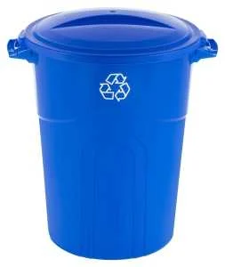 32 Gallon Blue Recycling Trash Can