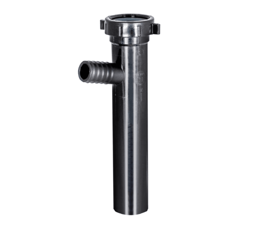 1-1/2" X 8" BLACK POLY S/J DISHWASHER TAILPIECE WITH 7/8" BARB