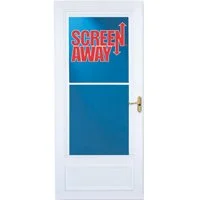 36 in White Screen Away Storm Door with Retractable Screen
