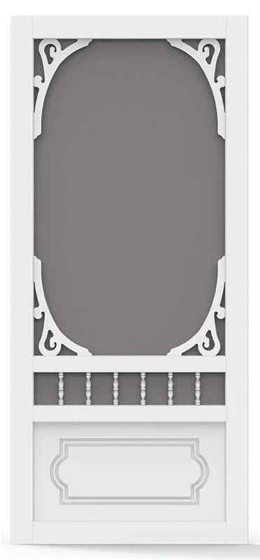 36 x 80 White Vinyl Screen Door, Solid Vinyl, Welded Frame