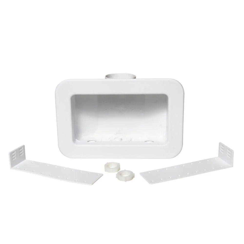 38121 OATEY Centro II Washing Machine Outlet Box, Plain with Plastic Faceplate, No Valves