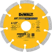 4-1/2 in Segmented Rim Diamond Blade, 7/8 in Arbor, Dry Cut