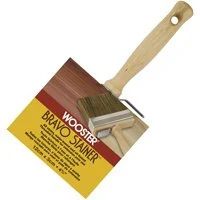 4-3/4 in Stain Brush White Bristle/Poly Blend Threaded Handle