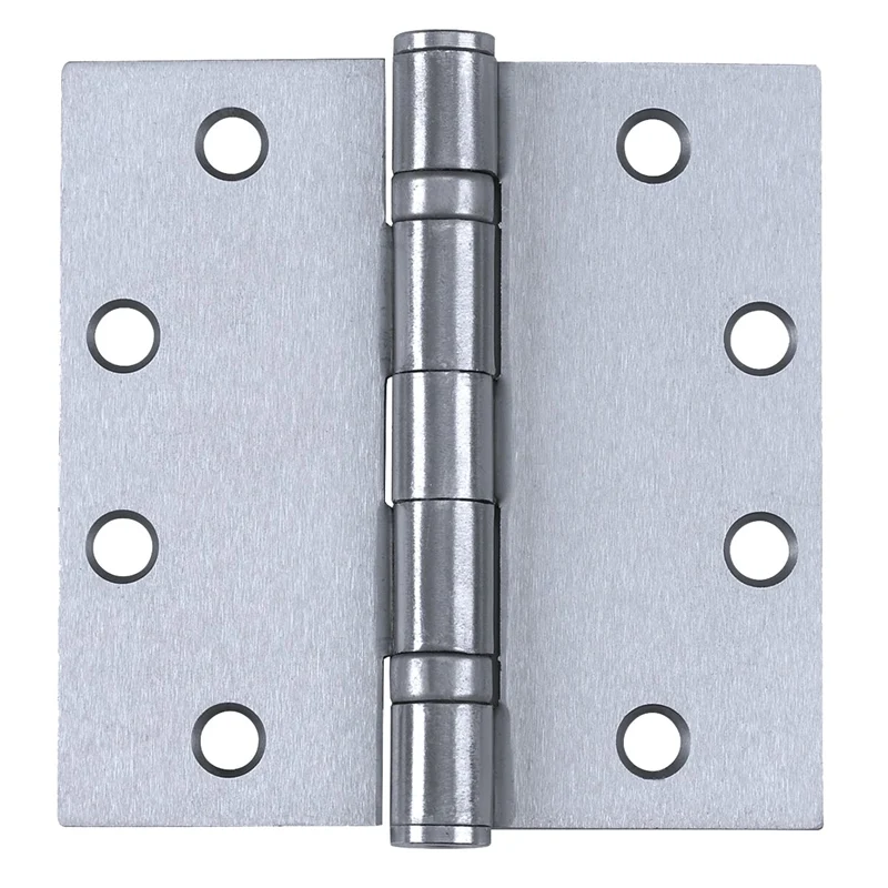 4.5 x 4.5 Ball Bearing Door Hinge, Satin Chrome, Square Corner